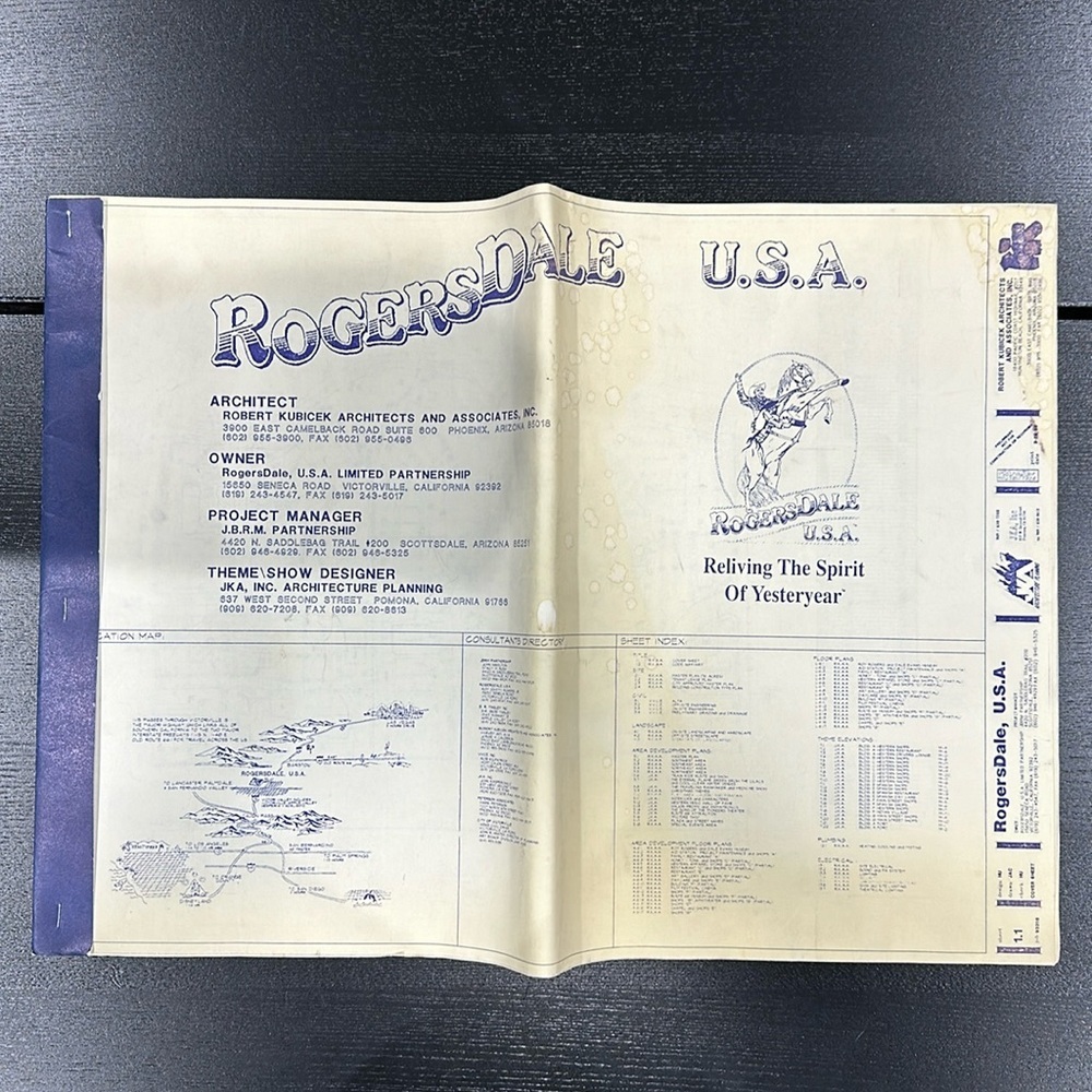 Roy Rogers Rogersdale U.S.A. Original 1995 Plans and Blueprints - 18 Pages